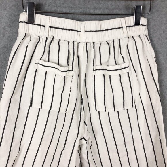 Joie White Striped Wide Leg Pants Linen Size Small - Picture 4 of 7
